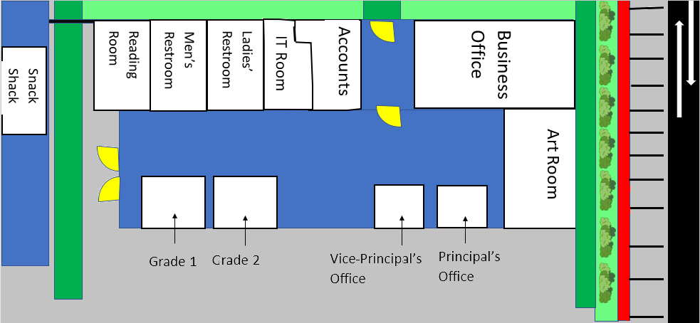 Campus Map #2: Interior of the Agape Christian School Building and Business Office 