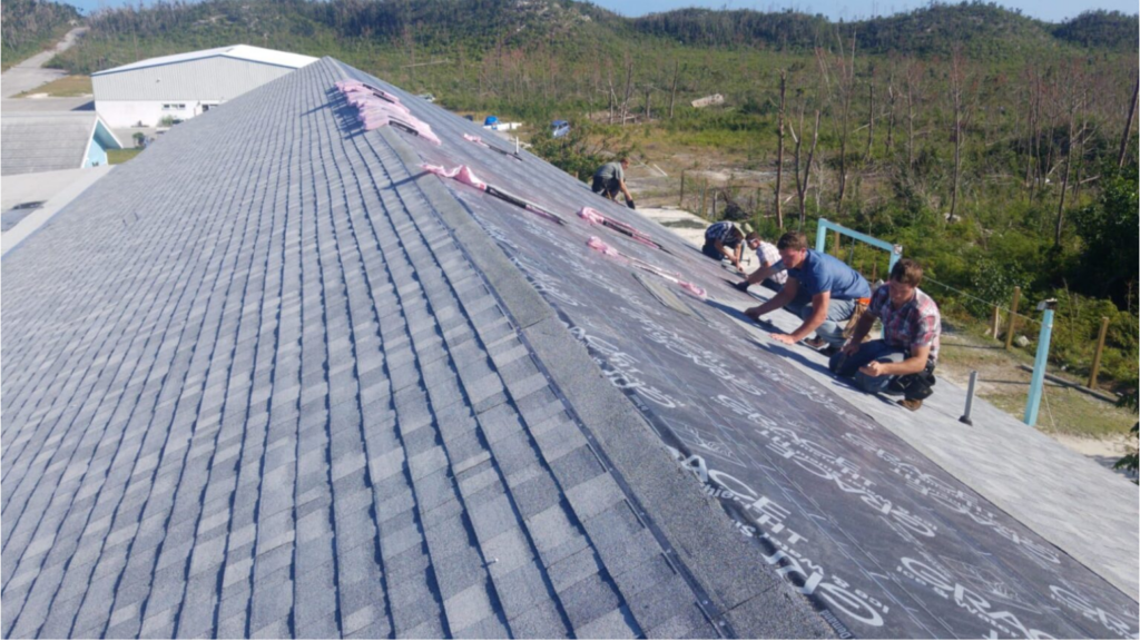 Roof Repairs to School after Hurricane Dorian