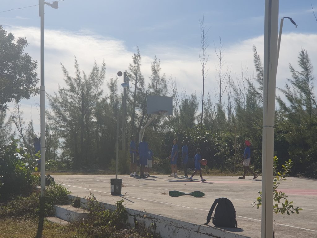 High school students play basketball at Camp Abaco during the 2022-2023 Spiritual Emphasis Week.