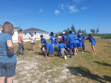 High school students play games at Camp Abaco during the 2022-2023 Spiritual Emphasis Week.